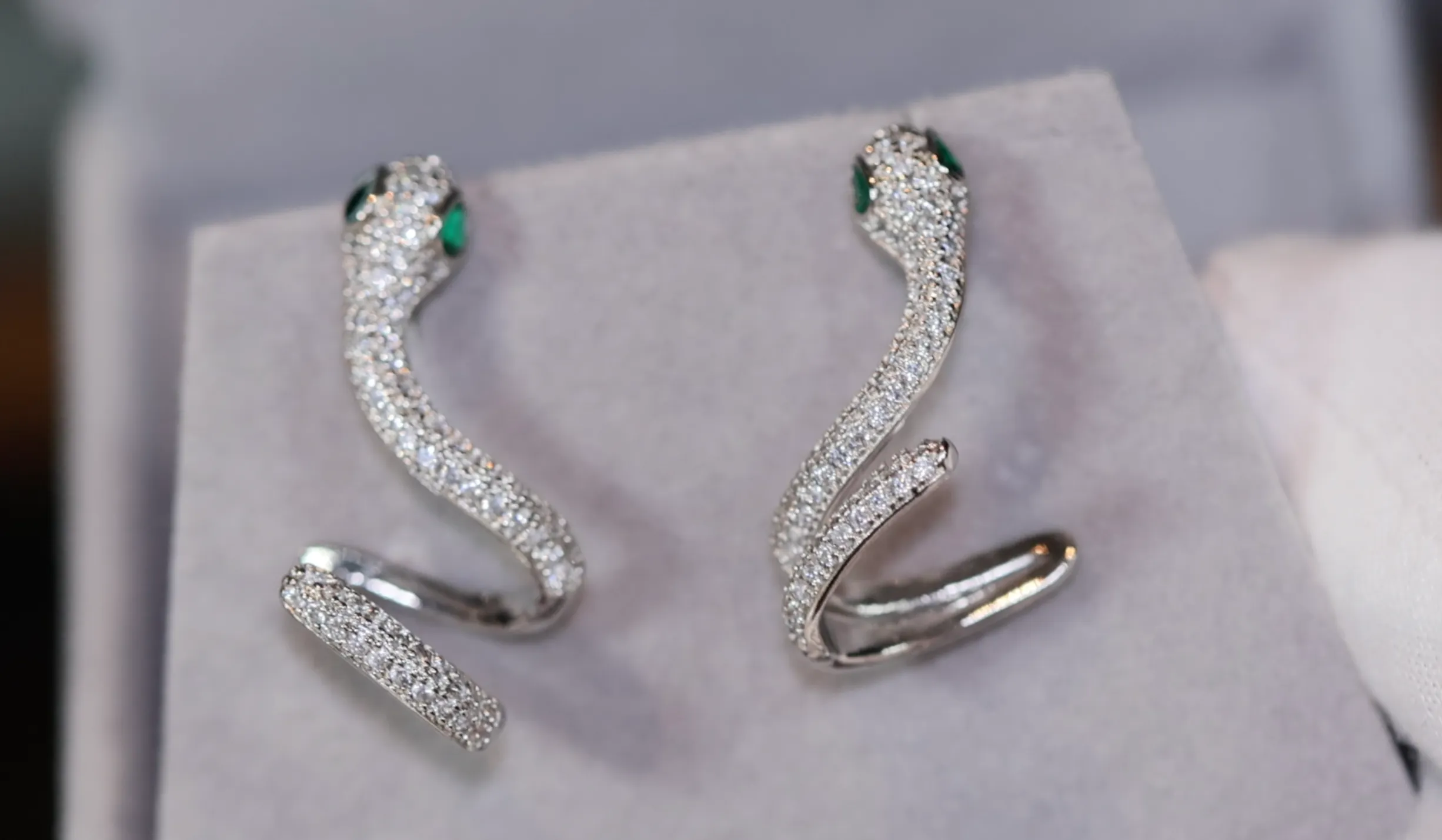 Diamond Snake Earrings | Cuff Earrings | Womens Snake Earrings | Snake Earrings | Silver Snake Earrings | Big Earrings | Snake Earrings Cuff