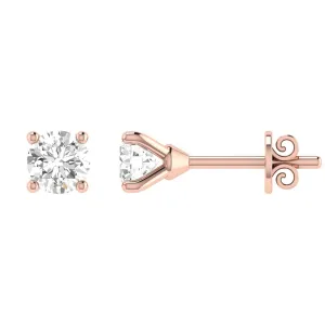 Diamond Stud Earrings with 0.75ct Diamonds in 18K Rose Gold - 18RCE75