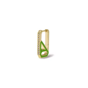DNA Fern Green Enamel Rectangle Single Earring