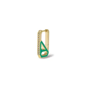 DNA Pepper Green Enamel Rectangle Single Earring