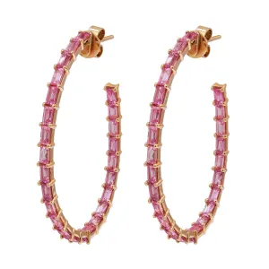 Dolce Pink Sapphire Hoop Earrings
