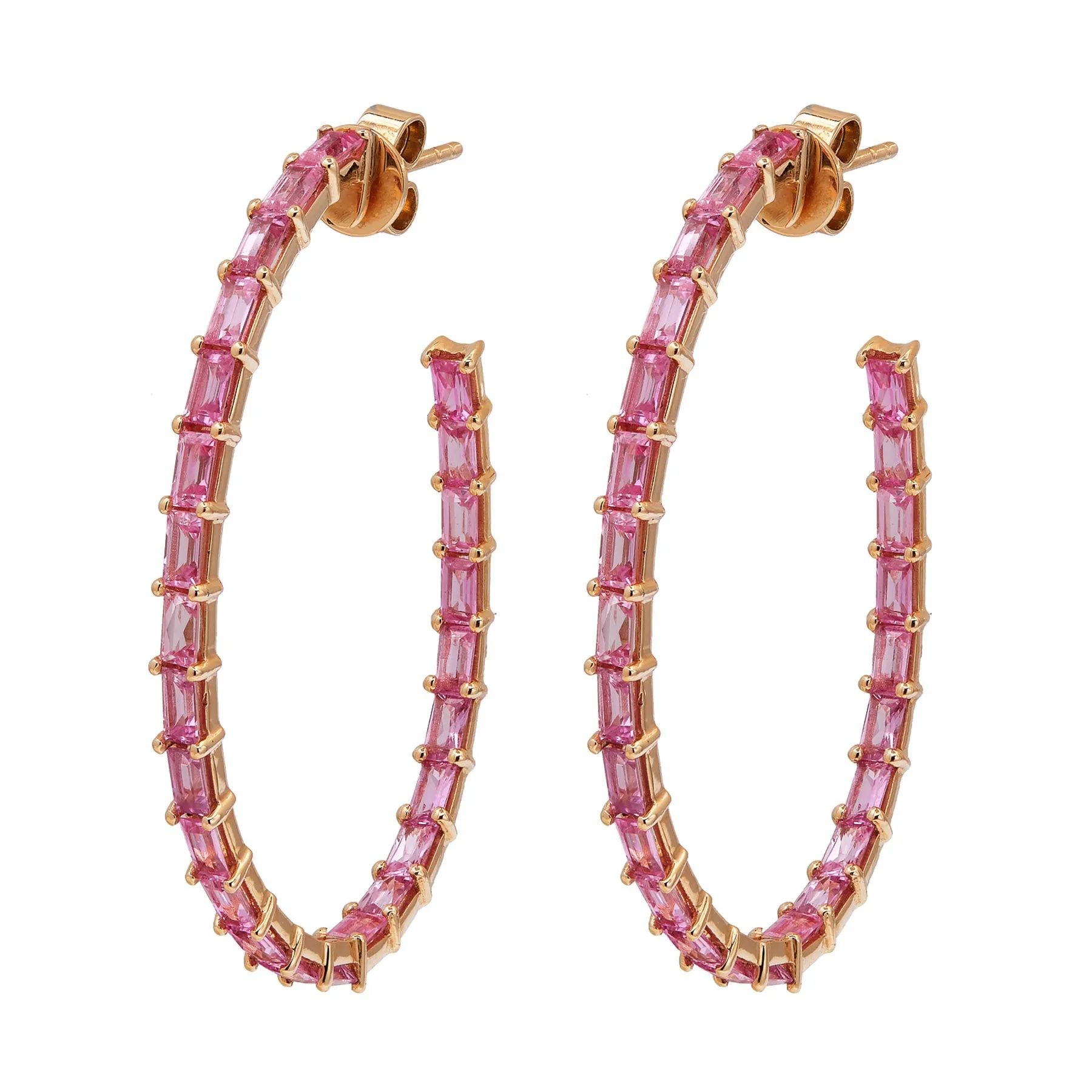 Dolce Pink Sapphire Hoop Earrings