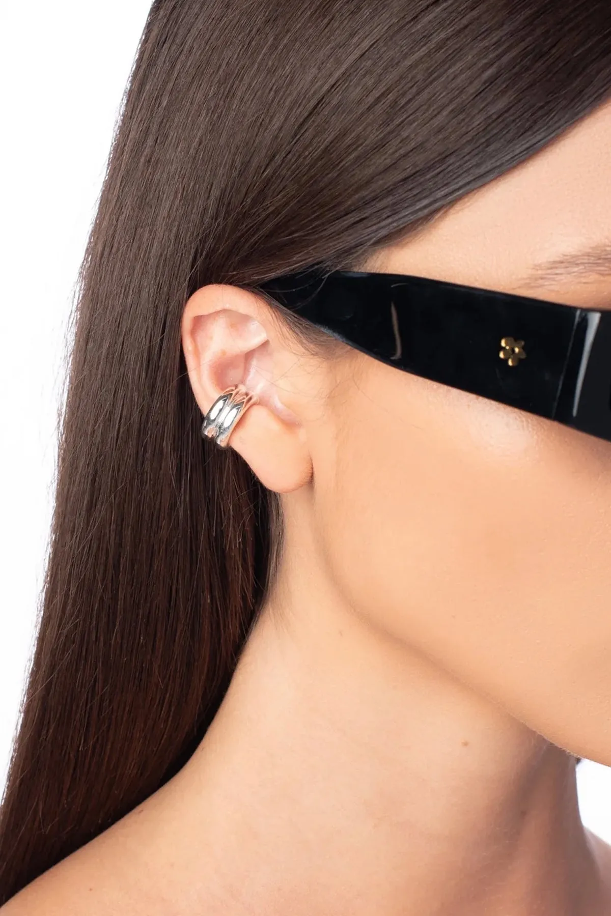 Double Regina Ear Cuff in Silver