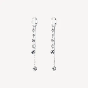 Double Strand Crystal Drop Earrings in Stainless Steel
