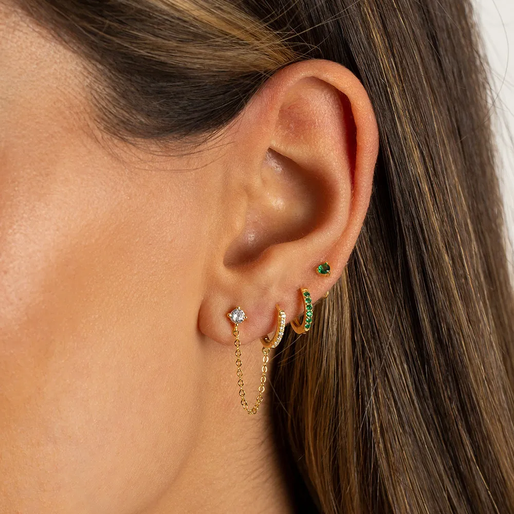 Double Trouble Green Earring Combo Set