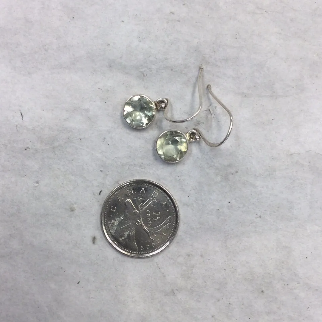 Drop Faceted Prasiolite Earrings