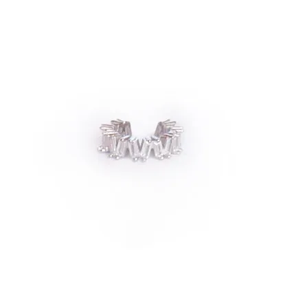 Ear Cuff with Cubic Zirconia in Sterling Silver (no piercing needed)
