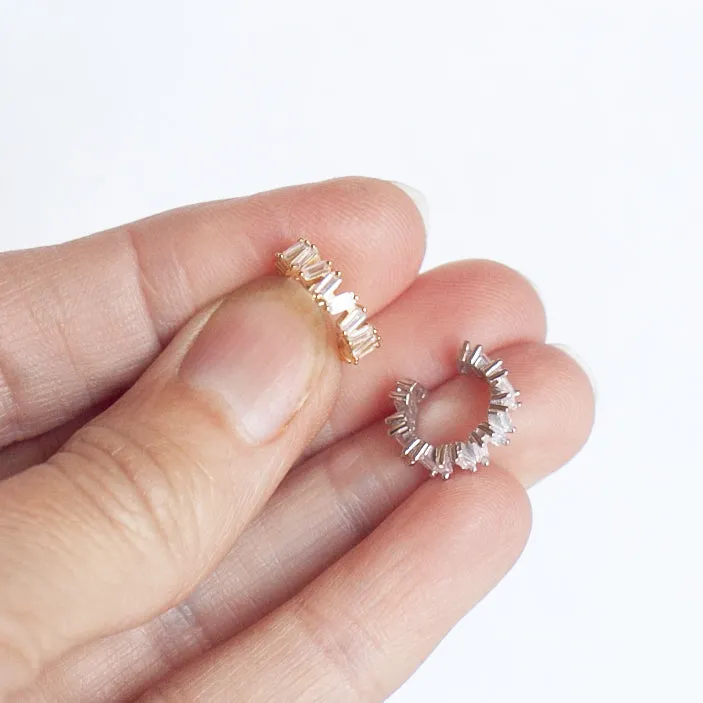 Ear Cuff with Cubic Zirconia in Sterling Silver (no piercing needed)