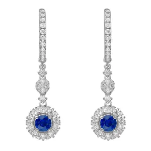 Earrings 14KW/5.21G 2SAPP-1.14CT 90RD-2.62CT