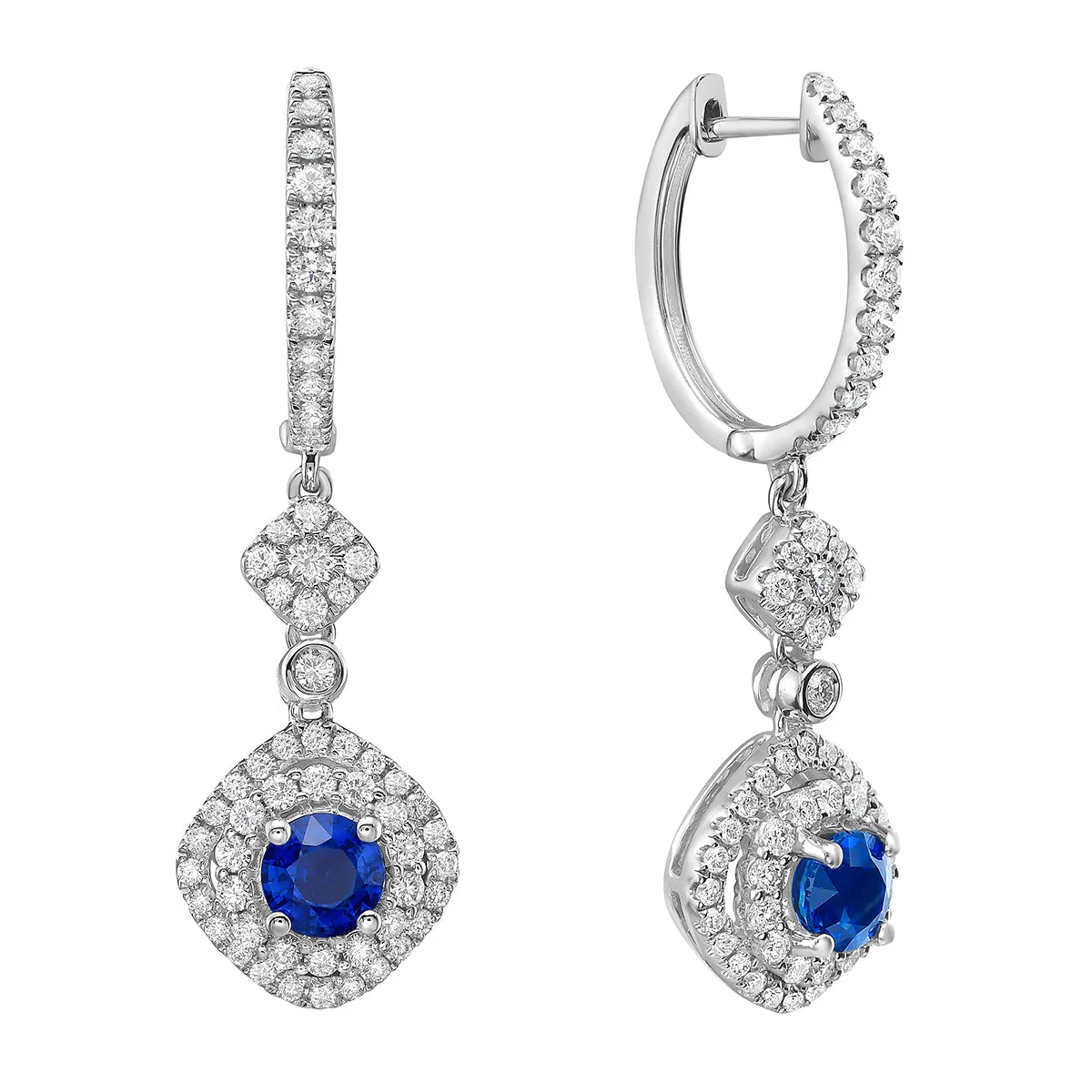 Earrings 14KW/5.74G 2SAPP-1.33G 118RD-1.28CT