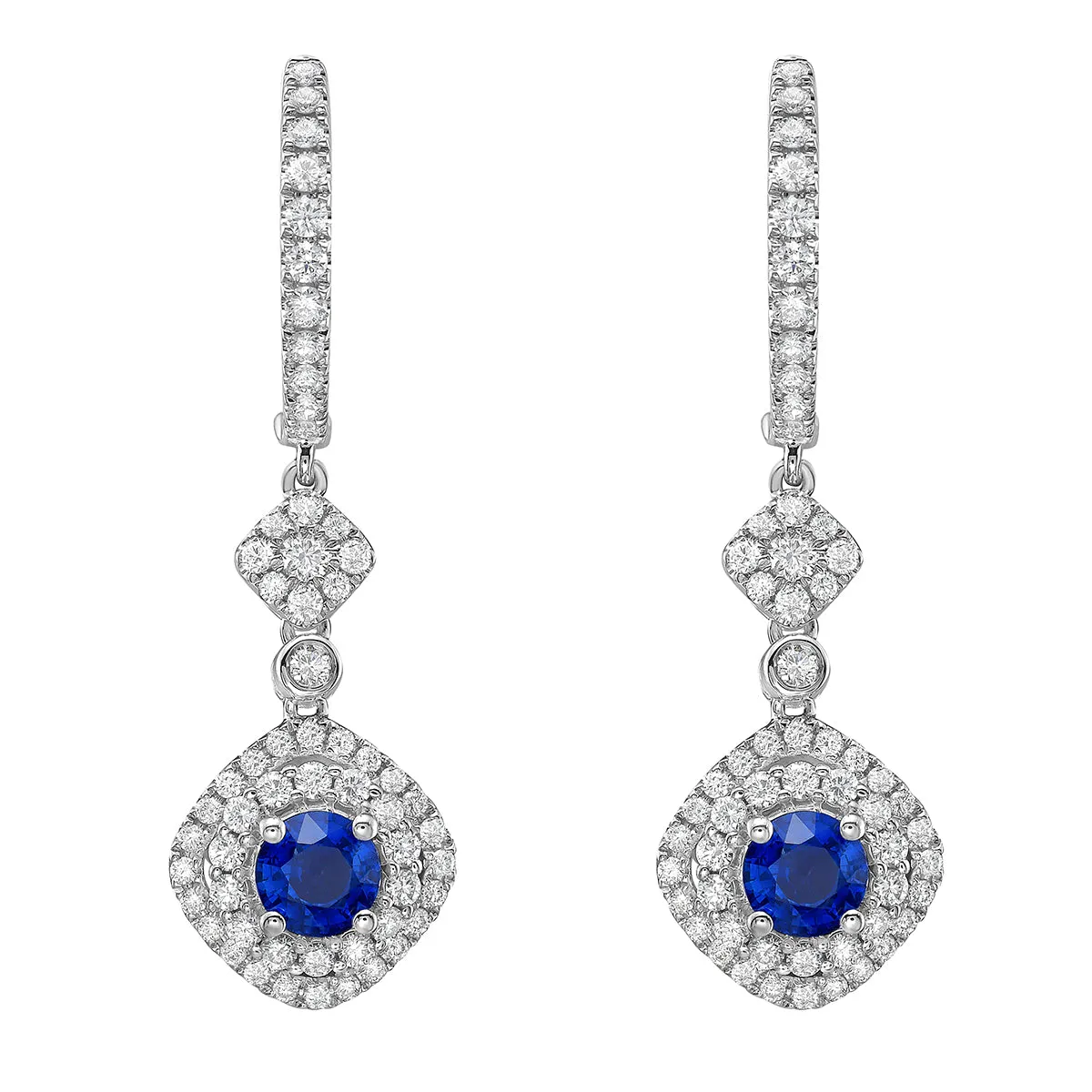 Earrings 14KW/5.74G 2SAPP-1.33G 118RD-1.28CT