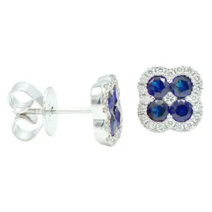 Earrings 18KW/2.7G 8SAPP-0.80CT 42RD-0.25CT