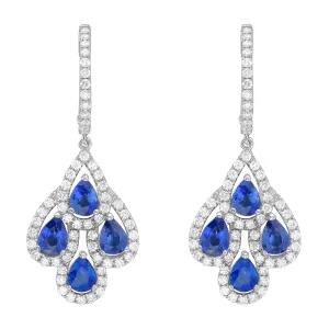 Earrings 18KW/5.9G 8SAPP-3.31CT 118RD-1.13CT