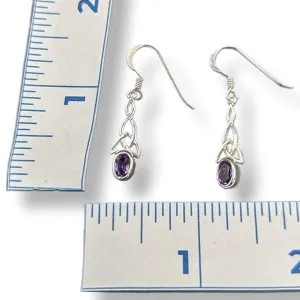Earrings Amethyst Celtic Sterling Silver