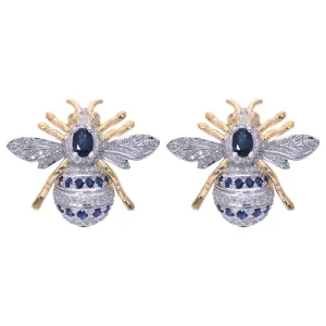 Earrings- Blue Sapphire and Diamond  (40GM)