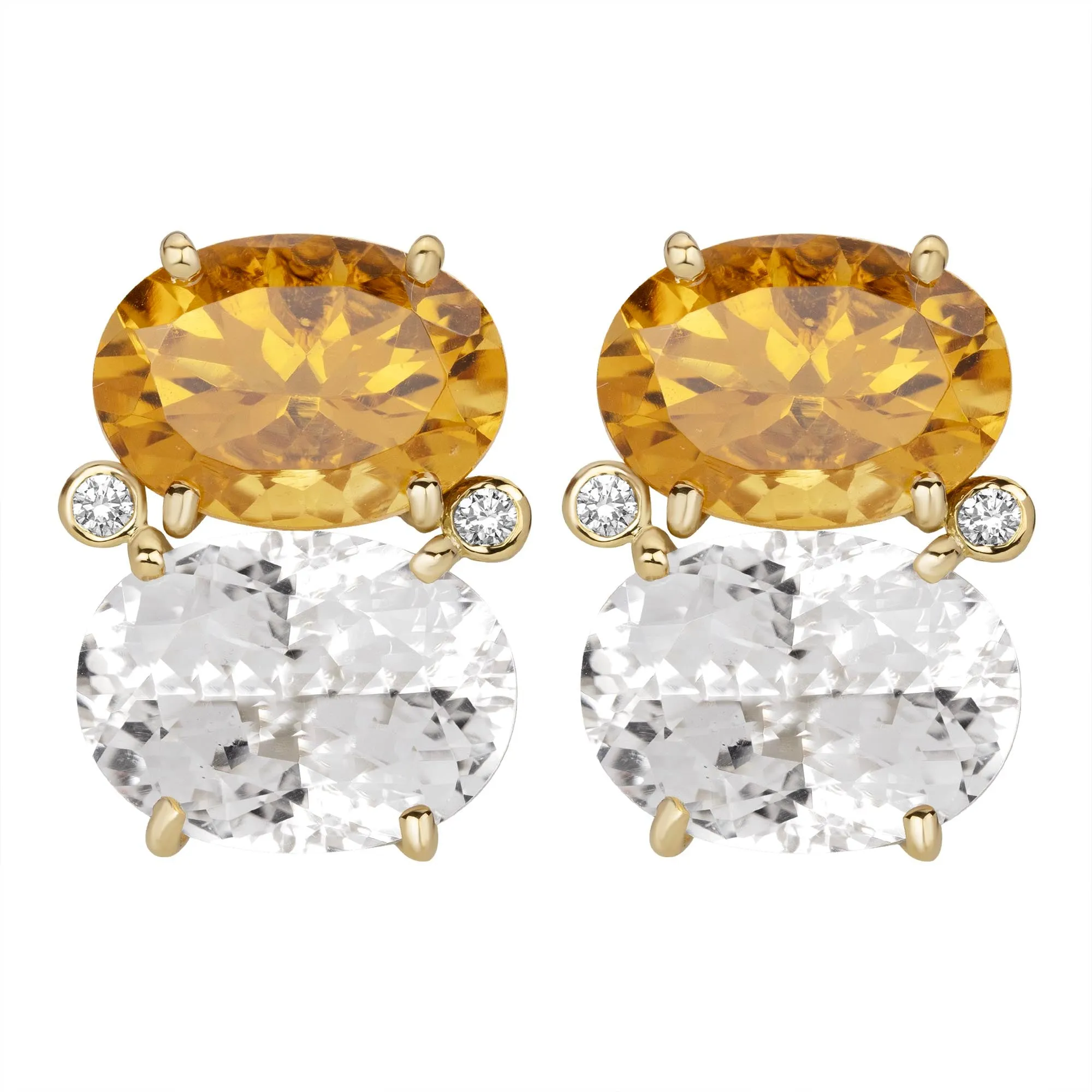 Earrings - Citrine, Crystal And Diamond (2386D)