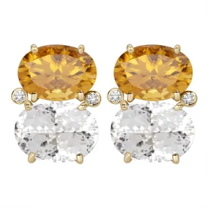 Earrings - Citrine, Crystal And Diamond (2386D)