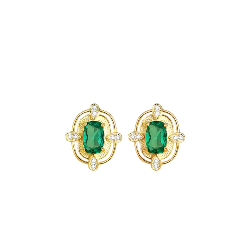 Earrings - Emerald Green Shield Earrings