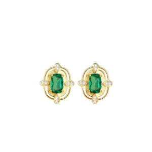 Earrings - Emerald Green Shield Earrings