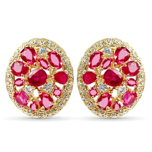 Earrings - Ruby & Diamond (2234B)