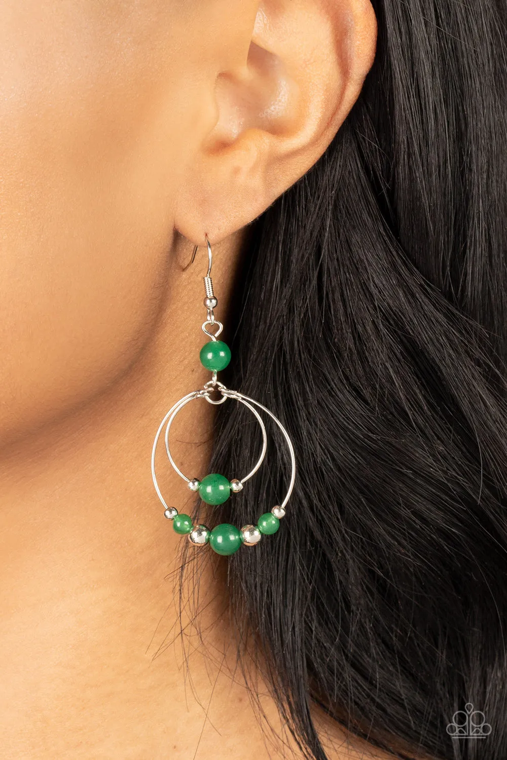 Eco Eden - Green (Jade Stone Bead) Earring