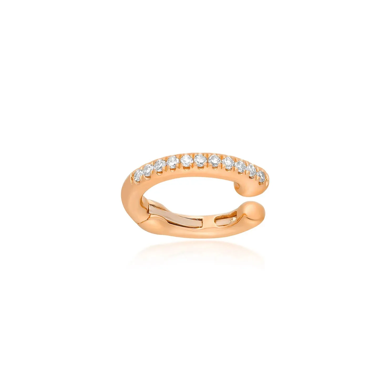 EF Collection Single Diamond Cartilage Ear Cuff (No Piercing)