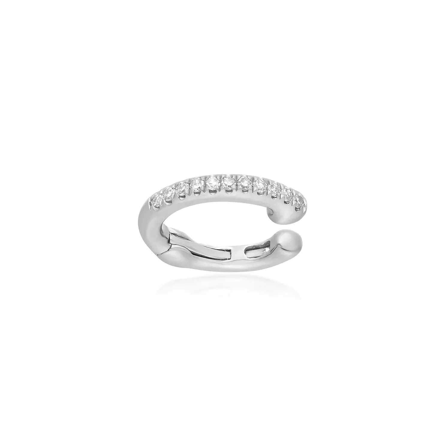 EF Collection Single Diamond Cartilage Ear Cuff (No Piercing)