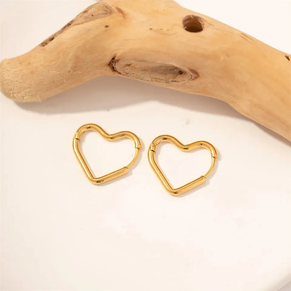 Elegant Heart Hoop Earrings
