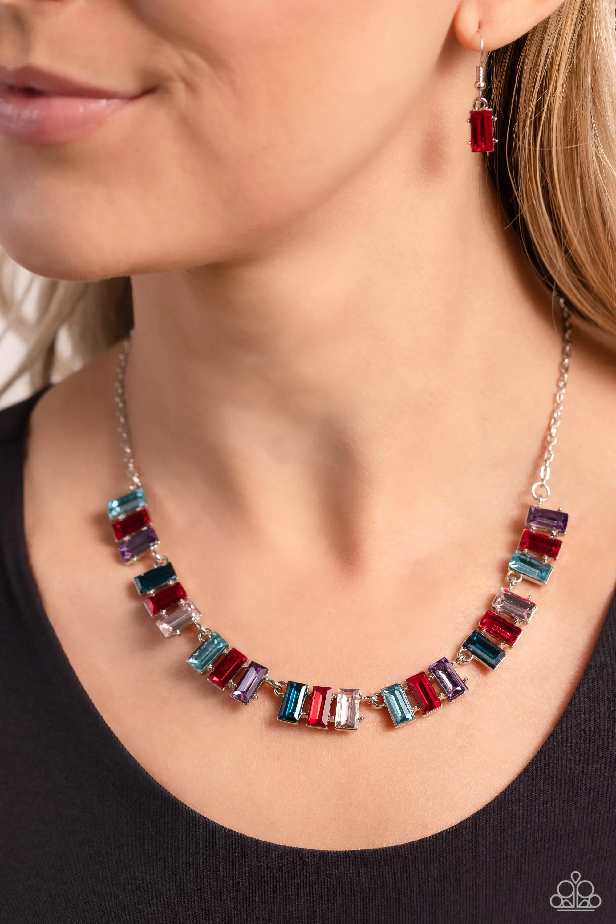 Elite Emeralds Red Necklace Paparazzi