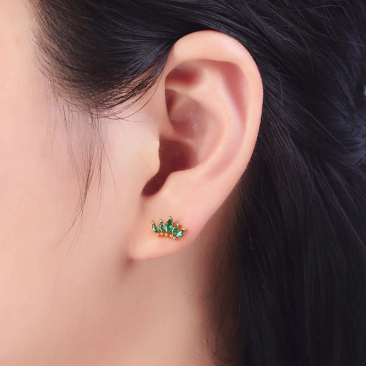 Emerald Green Stud Earrings