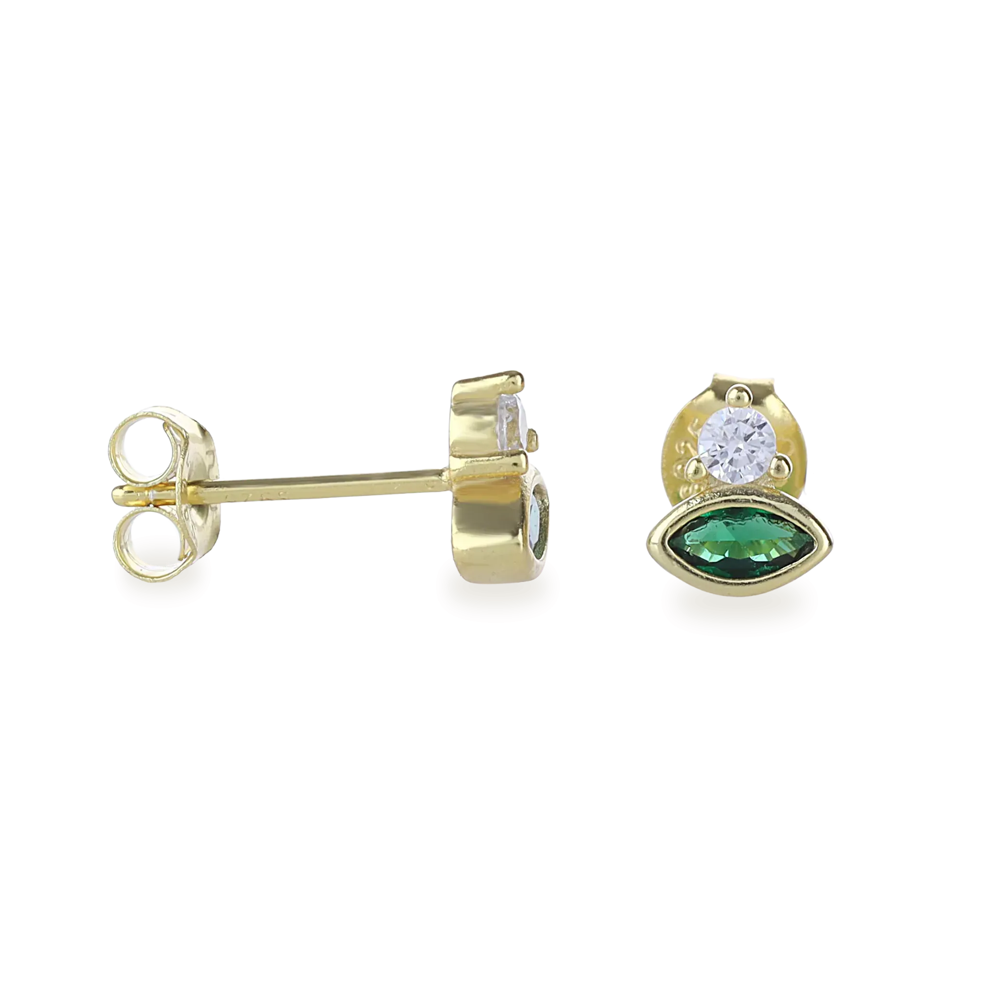 EMERALD OVAL STUD EARRINGS