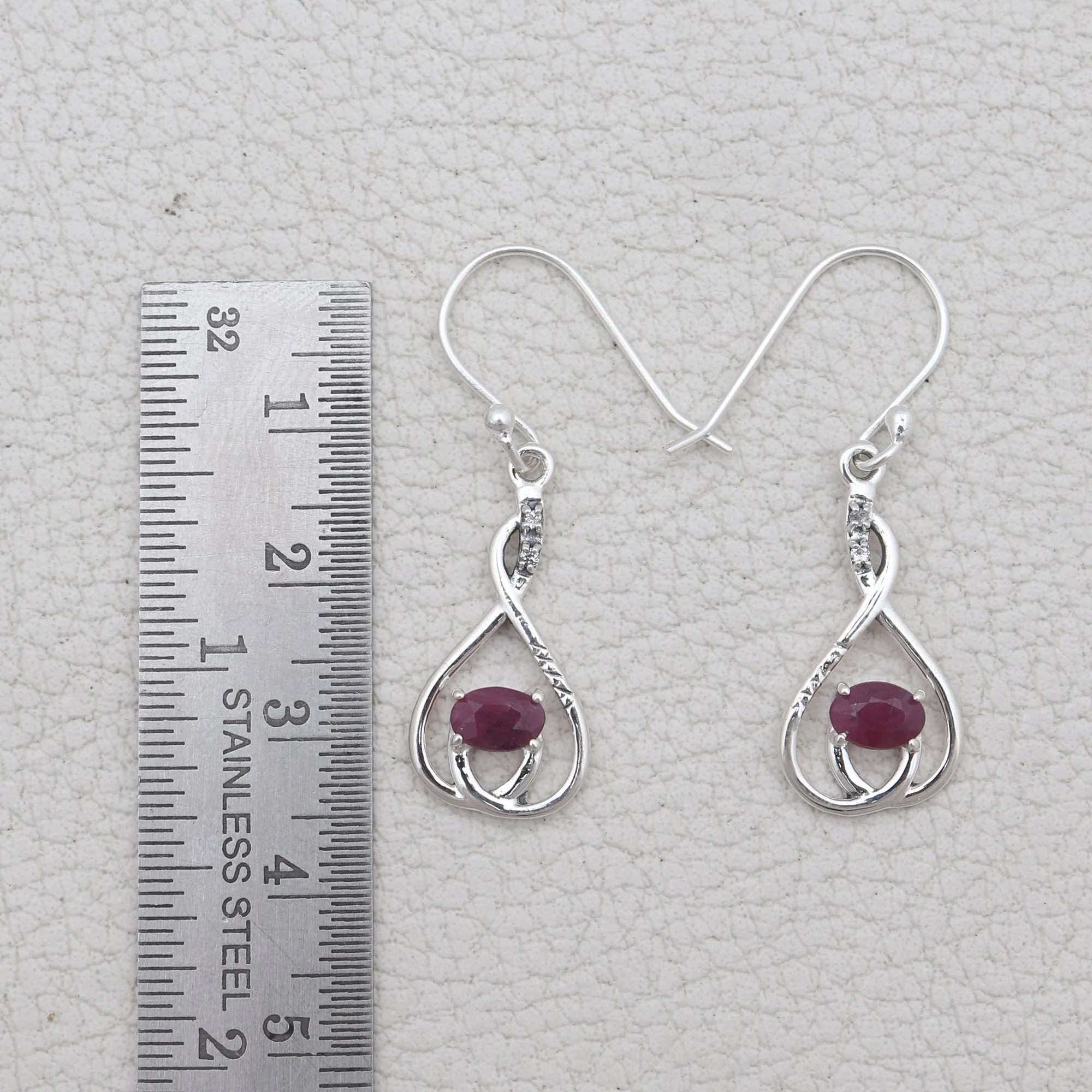 Emerald Silver Earrings