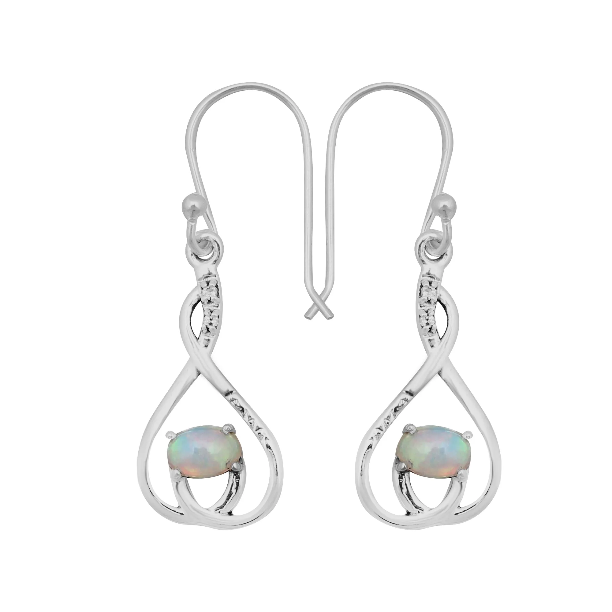 Emerald Silver Earrings