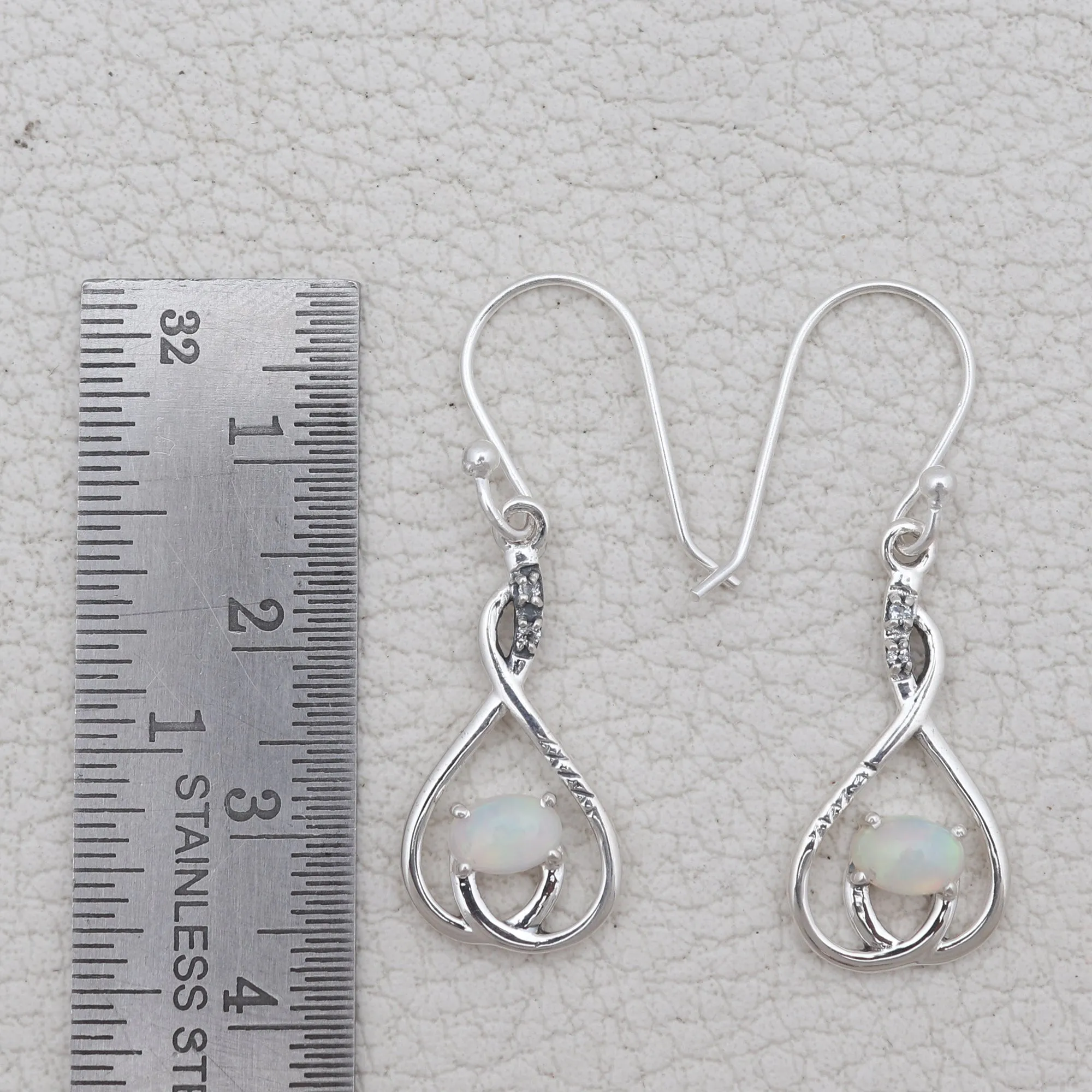 Emerald Silver Earrings