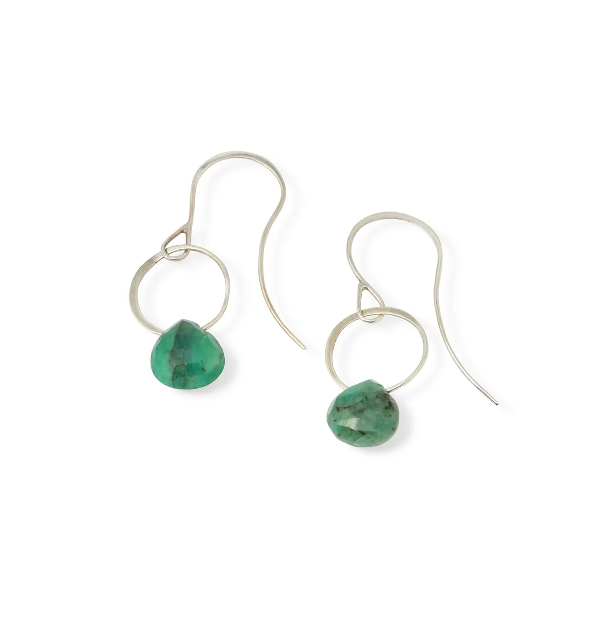 Emerald Single Drop Earrings