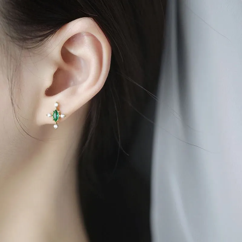 Emerald Stud Earrings - Yvette