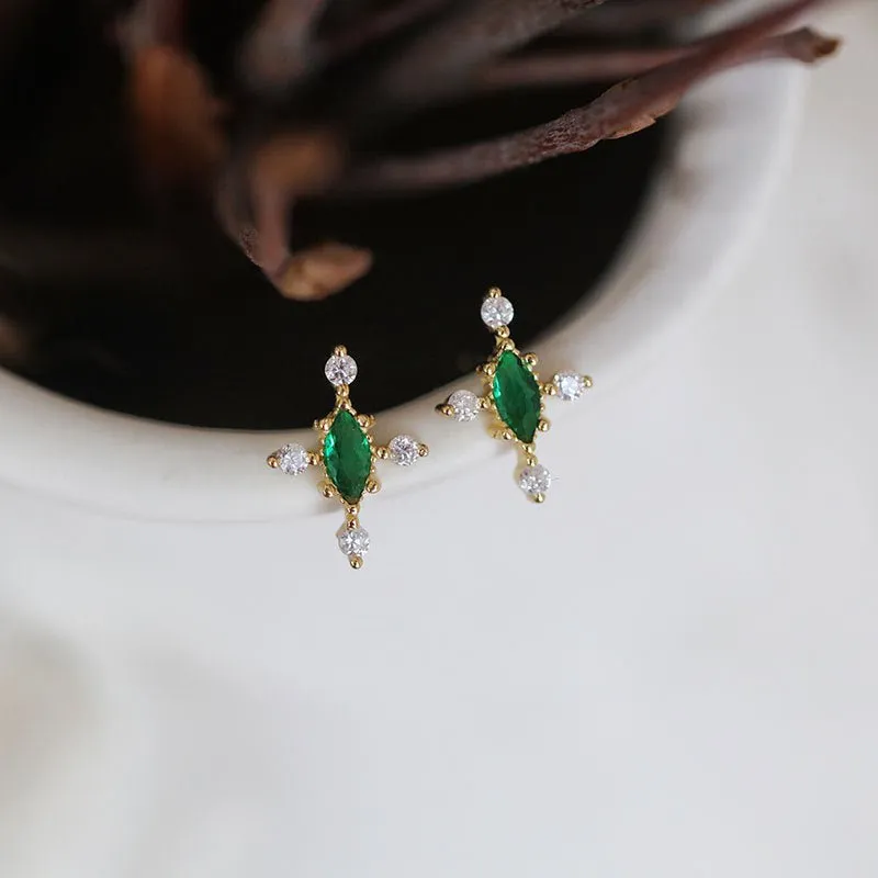 Emerald Stud Earrings - Yvette