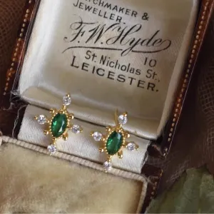Emerald Stud Earrings - Yvette