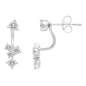 Enhancer Stud Earrings with 1.00ct of Laboratory Grown Diamonds in Platinum and Sterling Silver