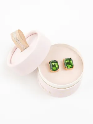 Everlyn Boxed Post Earring - Olive