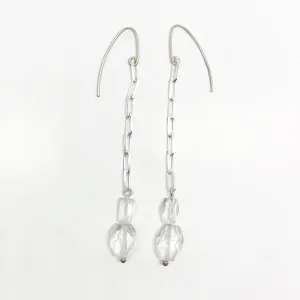 Facetted quartz and sterling silver earrings