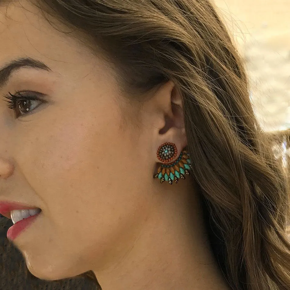 Fan Earrings - Ruby, Guatemala
