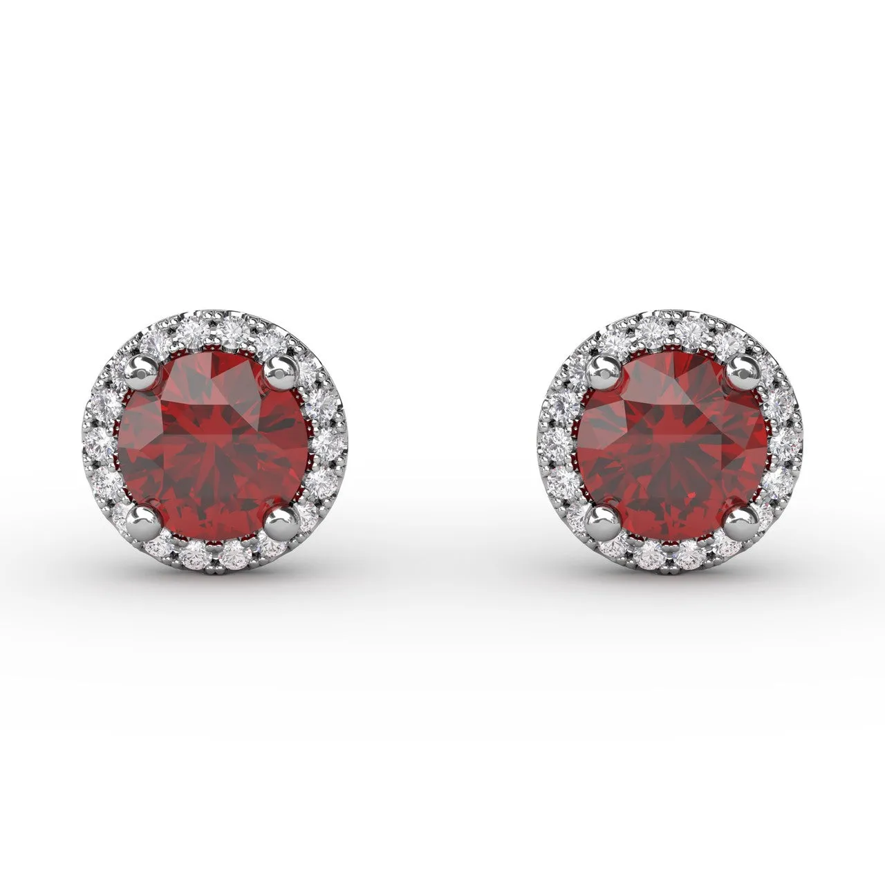 Fana 14k White Gold Dazzling Brilliant Cut Stud Earrings