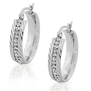 Feathered Crystal Hoops
