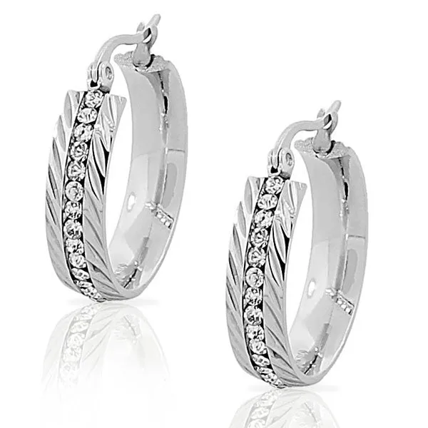 Feathered Crystal Hoops