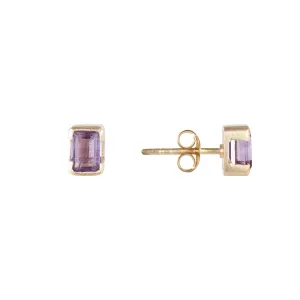 FEBRUARY BIRTHSTONE STUDS - AMETHYST