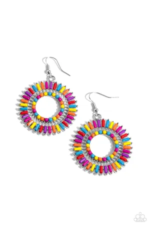 Ferris Wheel Finale - Multi - Rainbow Bead Paparazzi Fishhook Earrings