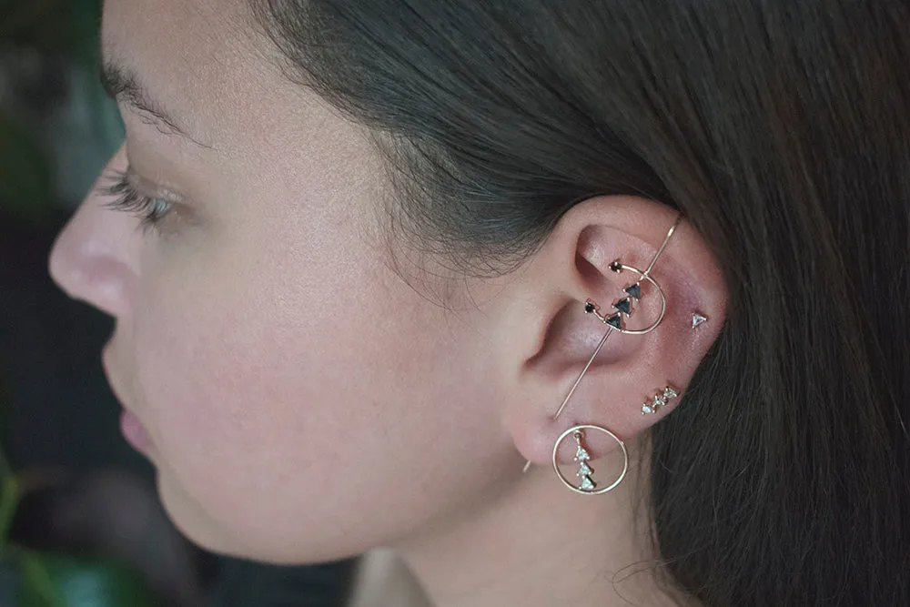 Flat Back Tiny Diamond Triangle Stud