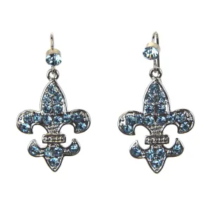 Fleur De Lis Earrings Aquamarine