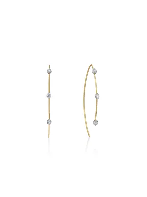 Floating Hoop Earrings with round-shaped diamonds